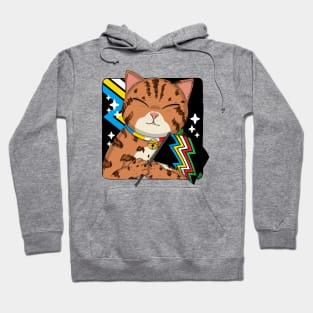 Cute Bengal Cat Holding Disability Pride Flag Hoodie